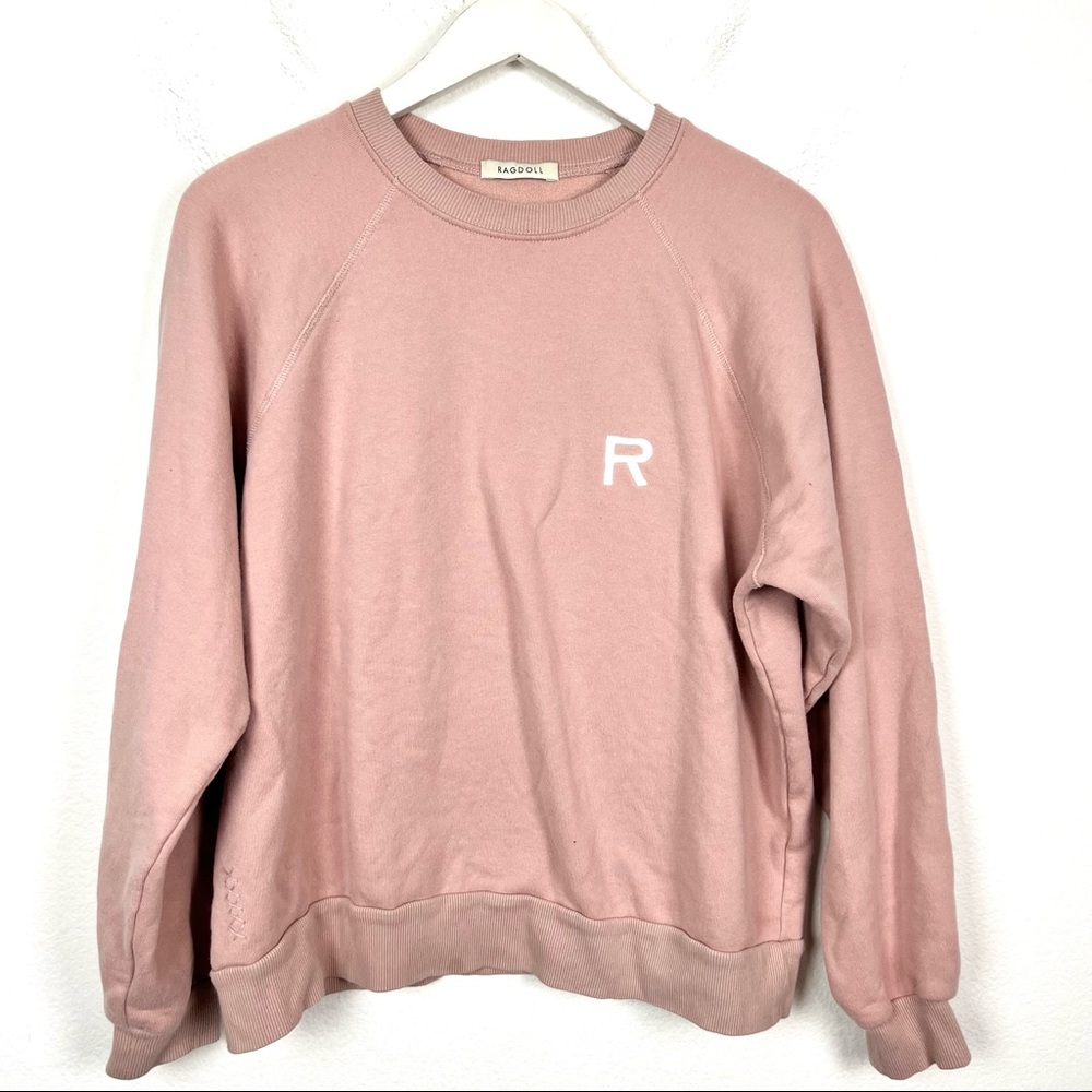 Ragdoll pink quartz oversized pullover crew neck sweatshirt Size Small - Picture 3 of 9